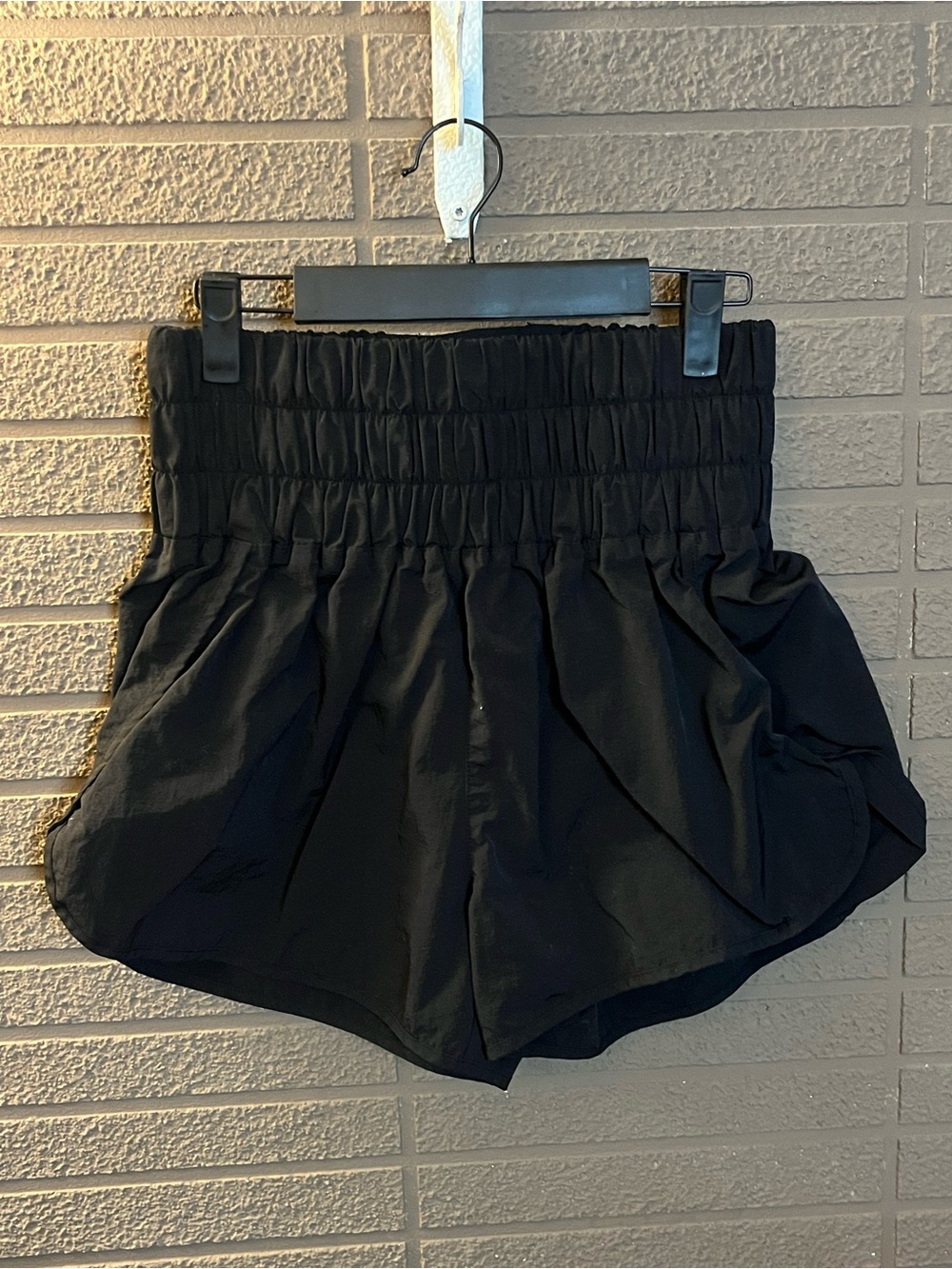 Zenana Outfitters Black High-Waist Smocked Shorts